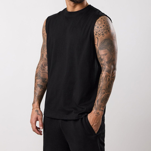 Men's Cotton and Spandex Gym Tanktop Bodybuilding <b>Vest</b> tank Top Ribbed Singlets for Men - Product Image 1