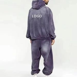 Survêtement élégant effet délavé, coupe confortable, matière résistante, idéal pour le streetwear et l'exercice - Product Image 2