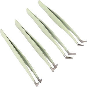 Pinzas Profesionales de Acero Inoxidable para Extensión de Pestañas KAAMIR INSTRUMENTS KI-LT-2770, Punta Suave de 90 Grados, Logotipo Personalizado, Volumen - Product Image 1