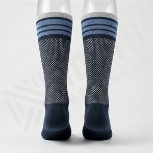 <b>Knee</b> <b>High</b> Running <b>Socks</b> Striped Pattern Breathable Spandex Polyester Adult Sports Compression Support Spring Season - Product Image 2