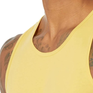 Men white tank <b>top</b> classic ribbed cotton undershirt basic <b>layering</b> sleeveless tee casual summer gym fitness activewear wholesale - Product Image 2