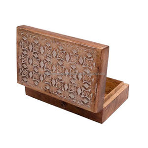 Latest Floral Carving Wooden Jewelry Organizer Whitewash Finish With Space for Necklaces <b>Bangles</b> & Earrings at Affordable Rates - Product Image 6