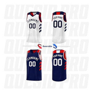 Ensemble de maillots de basketball personnalisés réversibles en gros, respirants, double face, pour l'entraînement d'équipe - Product Image 2