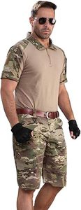 Pantalones Cortos Cargo de Camuflaje para Hombre, Cintura Media, Secado Rápido, Transpirables, con Logotipo Frontal, Estilo Workwear, Largo Bermuda, Poliéster y Otras Telas - Product Image 2
