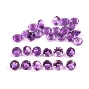 Gema suelta de amatista redonda de 3 mm, precio de fábrica, calidad fina para la fabricación de joyas al por mayor - Product Image 1
