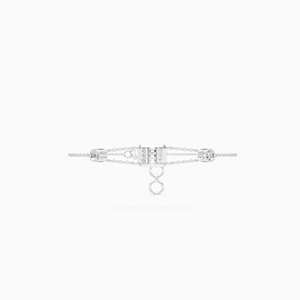 Un délicat bracelet pavé classique avec diamant de laboratoire de 0,28 ct en or jaune, blanc et rose 9 carats, cadeau de fiançailles ou de mariage - Product Image 3