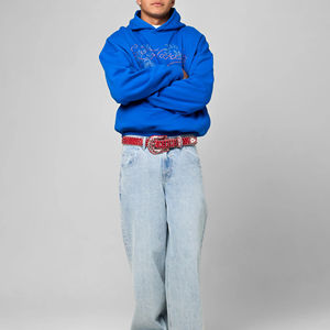 Sudadera con Pedrería de Algodón 100% de Alta Calidad, MOQ Bajo, Ropa Urbana Transpirable, Sudadera con Pedrería al por Mayor, Sudadera Personalizada OEM - Product Image 2