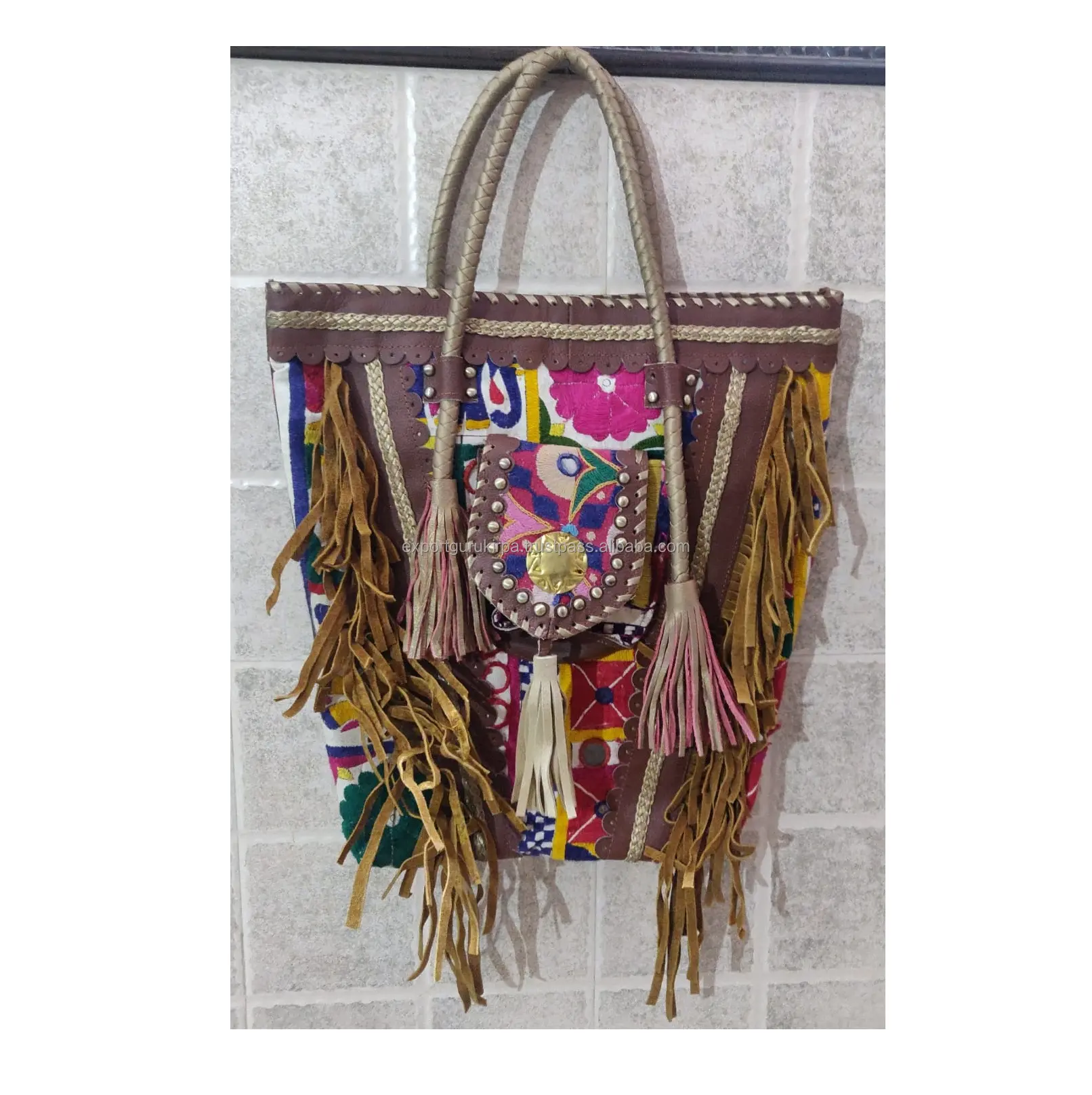 Bolso de hombro Banjara para mujer, bolso de mano bordado Vintage de lujo personalizado para mujer, bolsos de hombro de noche para compras, venta al por mayor 2023