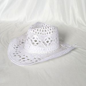 Sombreros de Vaquero de Paja de Verano al por Mayor, Diseño Calado Hecho a Mano, Estilo Occidental Liso para Adultos Unisex, para Exteriores - Product Image 5