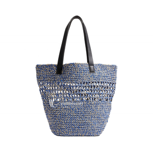 Sac à main en paille, sac fourre-tout tissé avec bandoulière en cuir, sac à bandoulière artisanal en paille écologique pour femme, mode estivale et quotidienne - Product Image 2