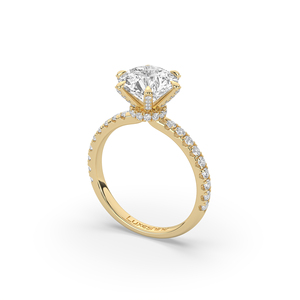 Anillo de oro amarillo de 14 quilates con diamante de laboratorio de 3.08 quilates, corte brillante redondo, solitario clásico, regalo de aniversario, joyería fina para ella. - Product Image 4