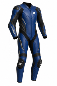 Combinaison de moto en cuir sur mesure |   Bleu Noir Forêt Verte |   Fabricant OEM ODM |   Qualité de conception haut de gamme | - Product Image 1