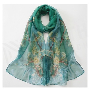 Women's Long Silk <b>Scarf</b> Floral Print Elegant Multi-Functional Fashion Accessory All Seasons - Product Image 4