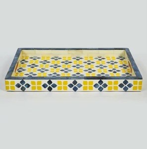 High Quality Handmade Bone Inlay <b>Decorative</b> <b>Tray</b> for Hotel and Residential Interior Decor Custom Designed Bone Inlay <b>Tray</b> - Product Image 5