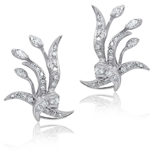 1.50 CARAT 1920's Antique Leaf Freshwater Pearl 18K Gold Plated <b>Stud</b> Earrings - Product Image 2