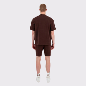 เสื้อยืดคอกลมแขนสั้นผ้าฝ้ายและกางเกงขาสั้นชุดเซ็ตสีชมพูร้อนแรงแบบขายส่งที่สามารถปรับแต่งได้ - Product Image 6