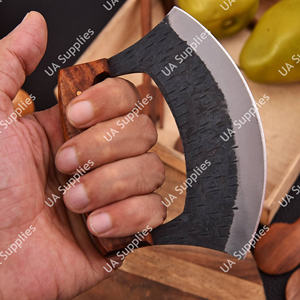 มีดเชฟอูลูอะแลสก้า ทำมือจากเหล็กกล้าไร้สนิม ดีไซน์โบราณ ปรับแต่งได้ตามต้องการ พร้อมปลอกไม้ เป็นมิตรกับสิ่งแวดล้อม ทนทาน ใช้ในครัว - Product Image 4