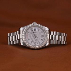Aurevail VVS Moissanite <b>Watch</b> Gold Fully Iced Out Round <b>Case</b> Green Arabic Numeral Fluted Bezel Horizon Link Luxury Sport <b>Watch</b> - Product Image 1