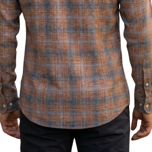 Brown <b>Blue</b> Plaid Men <b>Flannel</b> <b>Shirt</b> Long Sleeve Button Down Checkered Casual <b>Shirt</b> Soft Brushed Fabric Streetwear Wholesale - Product Image 6