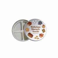 Boîte en fer blanc ronde personnalisée, écologique et de qualité alimentaire pour chocolat, sucre, gâteaux, snacks et aliments pour animaux de compagnie