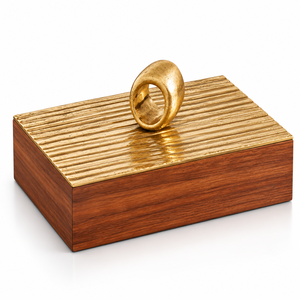 Caja de Madera de Lujo para Chocolates con Tapa Decorativa y Perilla Cúbica Dorada para Eventos, Bodas y Regalos Premium, Tamaños y Colores Personalizables Disponibles - Product Image 4