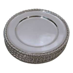 Plato de Presentación Redondo de Lujo Ecológico de 33 cm, Chapado en Oro, con Borde de Diseño Moderno, para Bodas, Juego de - Product Image 6