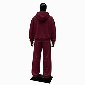 Conjunto Deportivo para Hombre con Logotipo de Bolsa de Dinero Color Granate, Sudadera con Capucha Premium y Pantalones Jogger, Ropa Deportiva Casual - Product Image 2