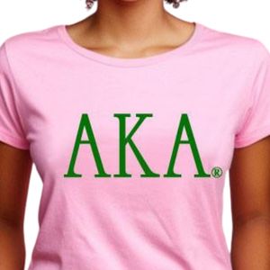 Camiseta griega universitaria de manga corta rosa AKA, camiseta informal de hermandad, ropa universitaria para mujer, top cómodo de algodón - Product Image 2