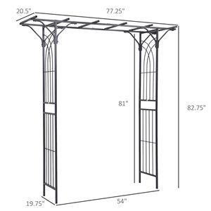 Elegante Arco da Giardino in Acciaio Marrone da 82 Piedi con Decorazioni Naturali Regolabili e Portatili per Matrimoni e Giardini - Product Image 3