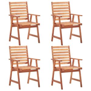 Set di 4 Sedie da Giardino in Legno di Acacia, Collezione in Legno Naturale per Spazi Esterni - Product Image 1