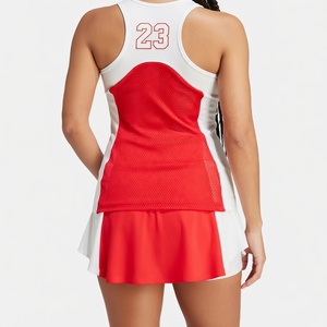 Wholesale Women's Solid Summer Tennis Uniform Professional Breathable Stretch Sleeveless High Quality Elastic Waist Customizable - Product Image 4