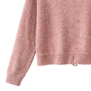 Cardigan rose en tricot pour femme, col en V, manches longues, haut décontracté d'automne avec ceinture à nouer - Product Image 5