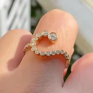 VS Lab Grown Diamond <b>Ring</b> Classic Hip Hop Style for Unisex Engagement & Wedding 10/14/18K <b>Gold</b>/Yellow/Rose - Product Image 1