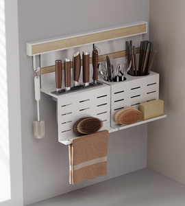 Estante de Almacenamiento de Cocina Moderno de Metal para Montar en la Pared, de Doble Nivel, Impermeable, Organizador Multifuncional, Ahorro de Espacio - Product Image 3
