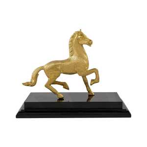 Elegant Golden Brass Horse Figurine Handmade Modern Animal Sculpture Eco-Friendly Durable Tabletop <b>Decor</b> Living Room Display - Product Image 1