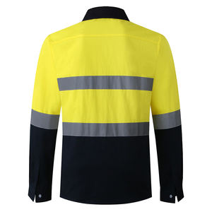 Camisa de Trabajo de Seguridad Fluorescente Impermeable y Transpirable de Alta Visibilidad Unisex con Botones Reflectantes para Minería y Uso Industrial - Product Image 4