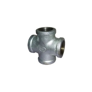 Raccords de tuyauterie en fonte malléable galvanisée à bandes croisées, raccord en T à quatre voies, marque TSP - Product Image 1
