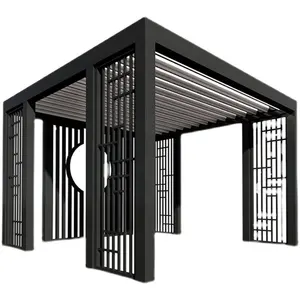 新型现代户外防水花园拱门凉棚铝百叶铝凉棚