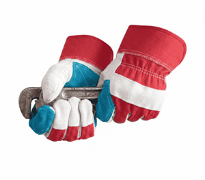 Guantes DE SEGURIDAD Canadian Rigger de alta calidad Guantes de trabajo de construcción industrial de cuero dividido reforzado con doble palma - Product Image 3