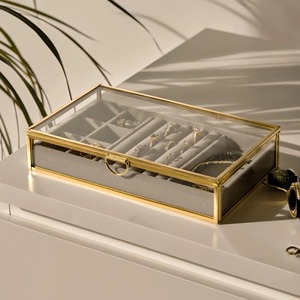 Caja de Joyería Vintage de Vidrio y Latón con Diseño Grabado, Tamaño Personalizado, Almacenamiento de Calidad Premium para Joyería al por Mayor - Product Image 3
