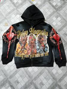 Custom Streetwear Style Cotton <b>Fleece</b> DTG Print Hoodie Regular Fit Sun Faded Ripped <b>Men</b> Fashion <b>Zip</b> <b>Up</b> Hoodie - Product Image 1