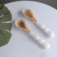 Eco-Friendly Resin <b>Salad</b> <b>Servers</b> Set Green Handle Manual Kitchen Utensils Dishwasher Safe tableware dinnerware - Product Image 2