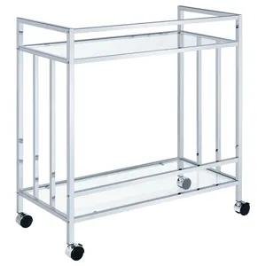 Modern Handmade Metal Rolling Kitchen <b>Storage</b> <b>Cart</b> with Spacious Organizer Shelves Heavy Duty Steel Construction PremiumModern - Product Image 3