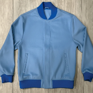 Chaqueta Bomber Azul para Hombre, Color Sólido, Cuello Camisero, Corte Regular, Material de Poliéster, Ropa Exterior Informal de Otoño, Cierre de Cremallera - Product Image 2