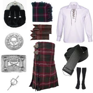 Conjunto de Kilt de Lana Acrílica Sólida de 5 Yardas, Personalizado al por Mayor, Duradero y Ligero, Traje Completo de Estilo Escocés para Hombre, ONSTYLE SPORTS - Product Image 1