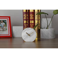 Horloge de bureau moderne en marbre TCE avec mouvement à quartz, fonctionne sur piles - Décoration élégante pour la maison et le bureau