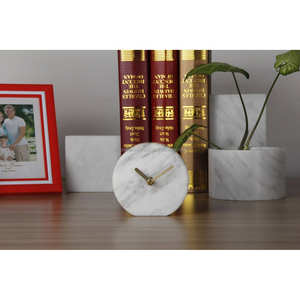 TCE Modern Marble <b>Desk</b> <b>Clock</b> with Quartz Movement Battery Operated-Stylish Home & Office Decor - Product Image 3