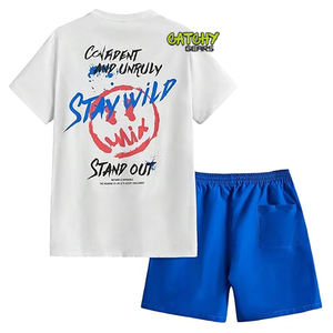 Trendy Printed Knitted <b>Men</b> <b>T</b>-<b>Shirt</b> <b>and</b> <b>Shorts</b> Set Custom Logo Casual Wear Outfit - Product Image 5