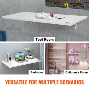 Tavolo Pieghevole Salvaspazio da Parete in Plastica 120x50cm con Supporto in Ferro per Piccoli Spazi - Product Image 6