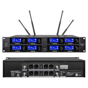 Système de microphone sans fil UHF 8 canaux avec récepteur micro dynamique cardioïde pour performance scénique, église et karaoké - Product Image 3